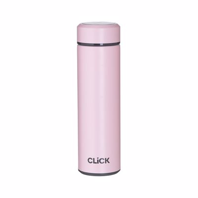 Click Θερμός Μεταλλικός Ροζ 450ml Φ7x23cm 6-60-624-0001