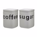 Inart Set 2tmx Doxeio Kafe/Zaxaris Porselani Lefko F10X15 6-60-690-0018