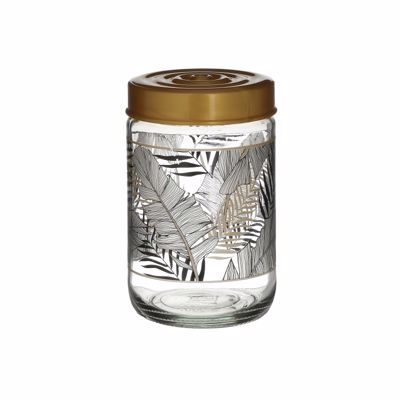 Inart Δοχείο Αποθήκευσης Γυάλινο Φύλλα 0.65Lt Φ9Χ14 6-60-805-0103