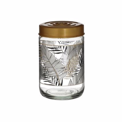 Inart Δοχείο Αποθήκευσης Γυάλινο Φύλλα 0.65Lt Φ9Χ14 6-60-805-0103