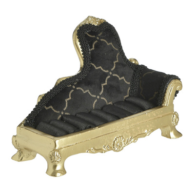 Click Μπιζουτιέρα Resin Μαύρη/Χρυσή 17x5x15cm 6-70-151-0261