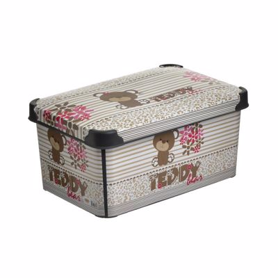 Click Κουτί Αποθήκευσης Teddy PL Εκρού/Καφέ 34X22X16 6-70-886-0013