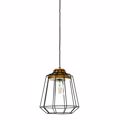 Inlight Fotistiko Orofis Kremasto Metallo Xulo Mavro/Fusiko E27 F25X28cm 4388