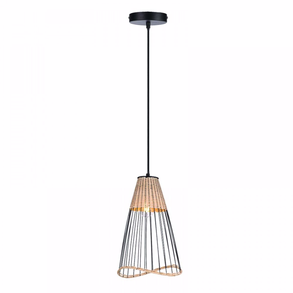 Inlight Fotistiko Orofis Kremasto Ratan E27 F23X36cm 4529