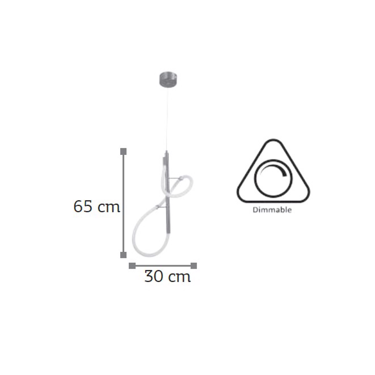 Inlight Fotistiko Orofis Led Metallo me Solina Silikonis Xromio/Lefko 25W 2000Lm/3000K 6015