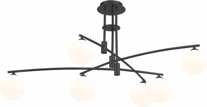 INLIGHT 6ΦΩΤΟ ΦΩΤΙΣΤΙΚΟ ΟΡΟΦΗΣ ΜΕΤΑΛΛΙΚΟ ΜΑΥΡΟ/ΛΕΥΚΗ ΟΠΑΛΙΝΑ G9 110x40cm 6036-6