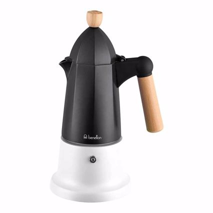BENETTON Μπρίκι Espresso 6cups Αλουμινίου Black+White BE-0647-BK BGBE000647