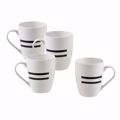BENETTON Set 4 Temaxia Koupa Porselanis 360ml BLACK+WHITE BE-0258 BGBE000258