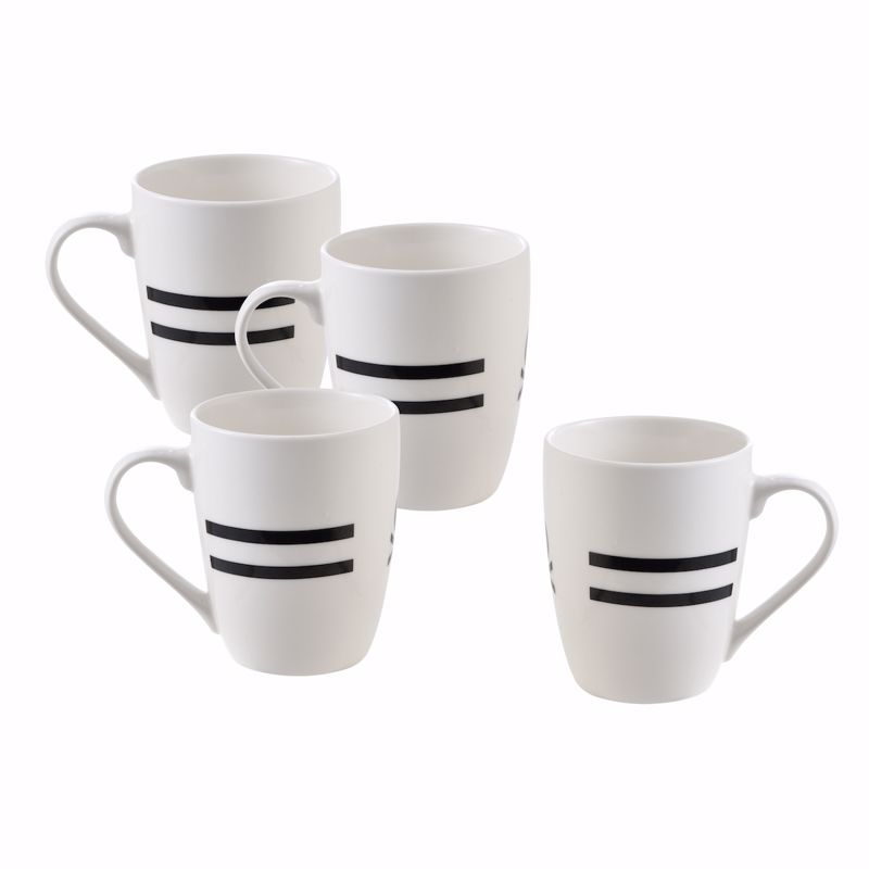 BENETTON Set 4 Temaxia Koupa Porselanis 360ml BLACK+WHITE BE-0258 BGBE000258