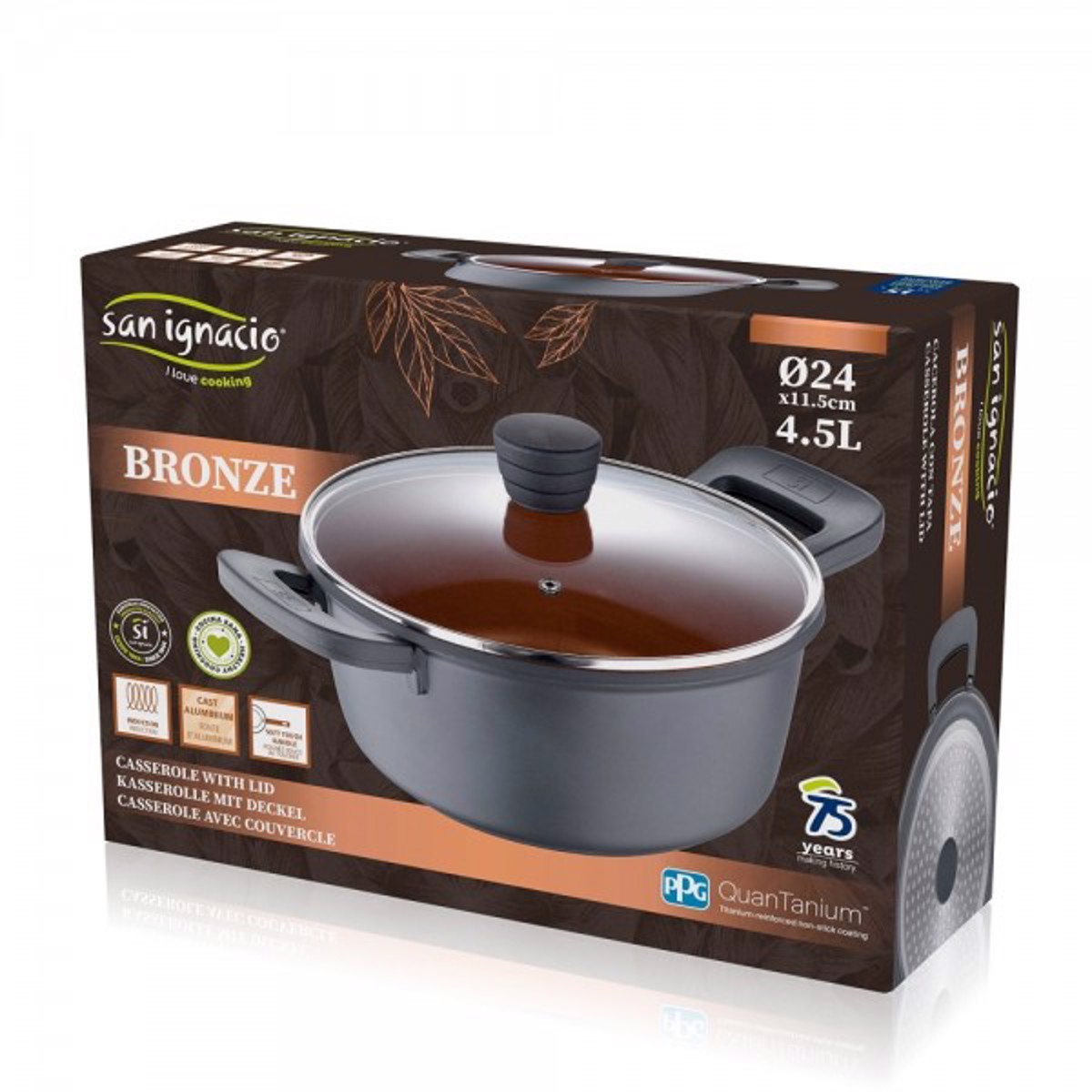 Bergner Bronze SG-6610 Katsarola Alouminiou Antikollitiki F24x11.5cm BGBRZ06610