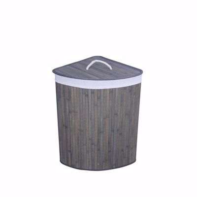 DI.MO Καλάθι Απλύτων από Bamboo Γκρι/Λαδί Φ37x60cm 41708/Grey DIC0041708