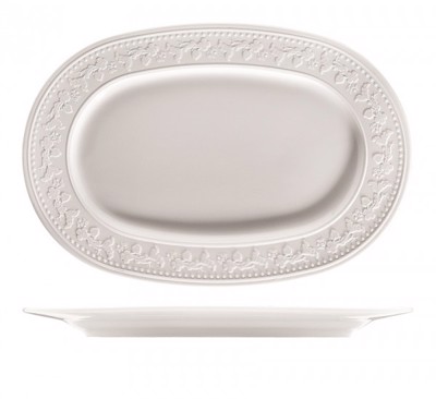 Orianna Ferelli Πιατέλα Οβάλ Πορσελάνης Λευκή ΚΕΑ Classic 24cm KX04SV0024