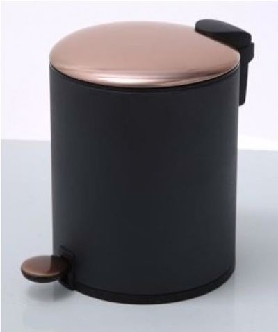 Max Home Κάδος Απορριμάτων 12Lt Μεταλλικός Black/Copper Φ25x38cm NK10360412