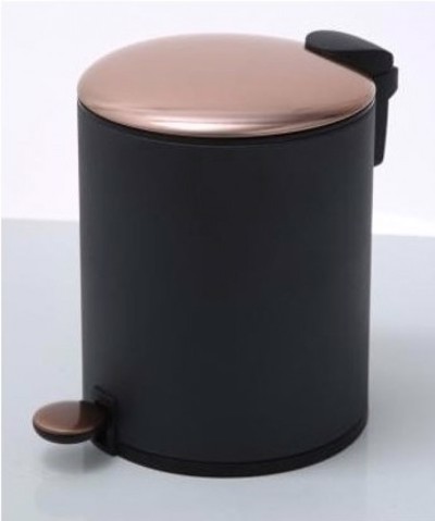 Max Home Κάδος Απορριμάτων 12Lt Μεταλλικός Black/Copper Φ25x38cm NK10360412