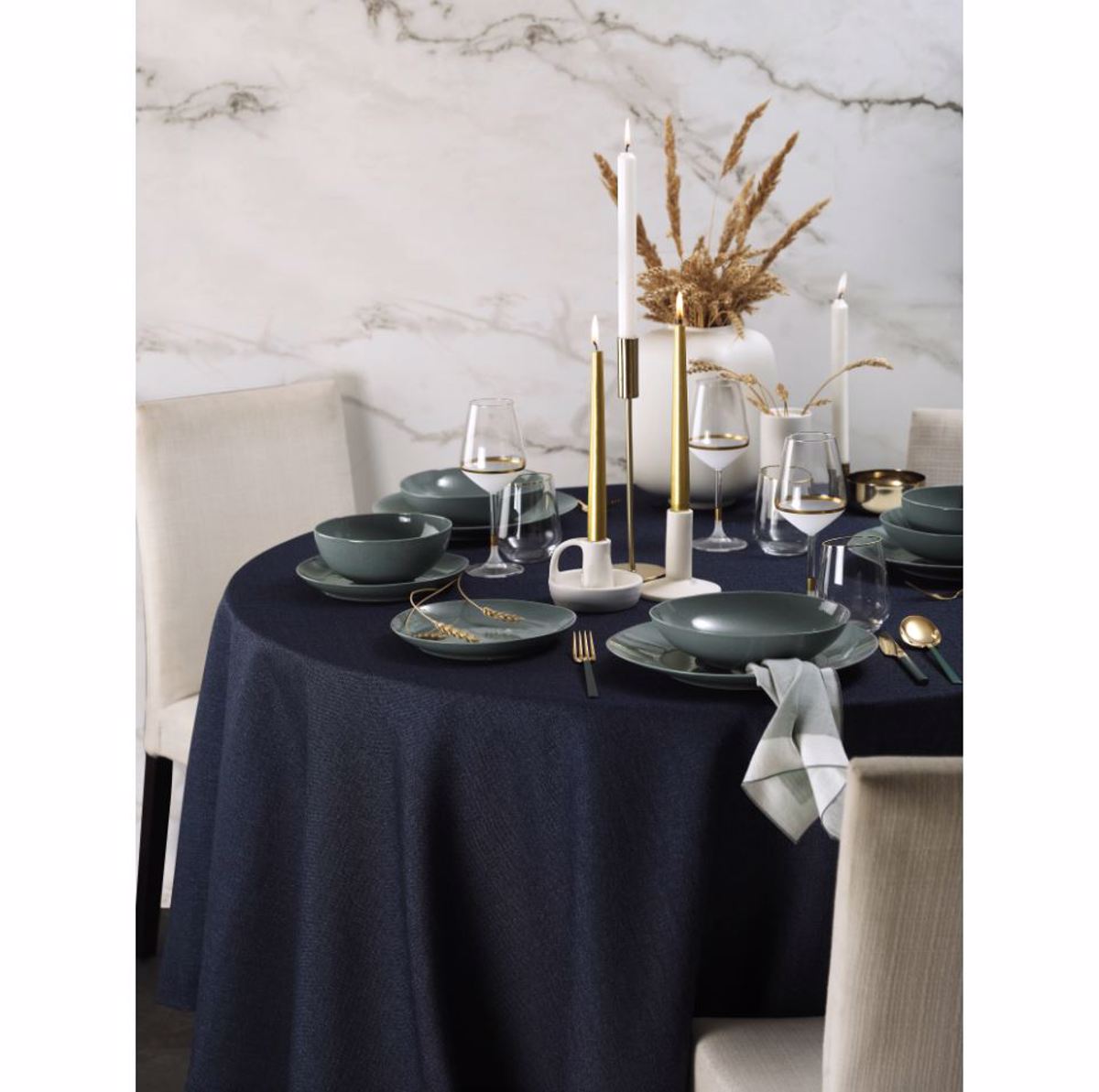 Kanellopoulos Piato Bathu Porselanis F22cm 'SOHO/MOOD' P01 Blue KXSOH12022