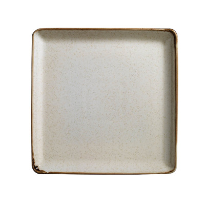 Kanellopoulos Πιάτο Ρηχό Πορσελάνης Τετράγωνο 'MOOD' P02 Cinnamon 25X25cm KXTAN22525