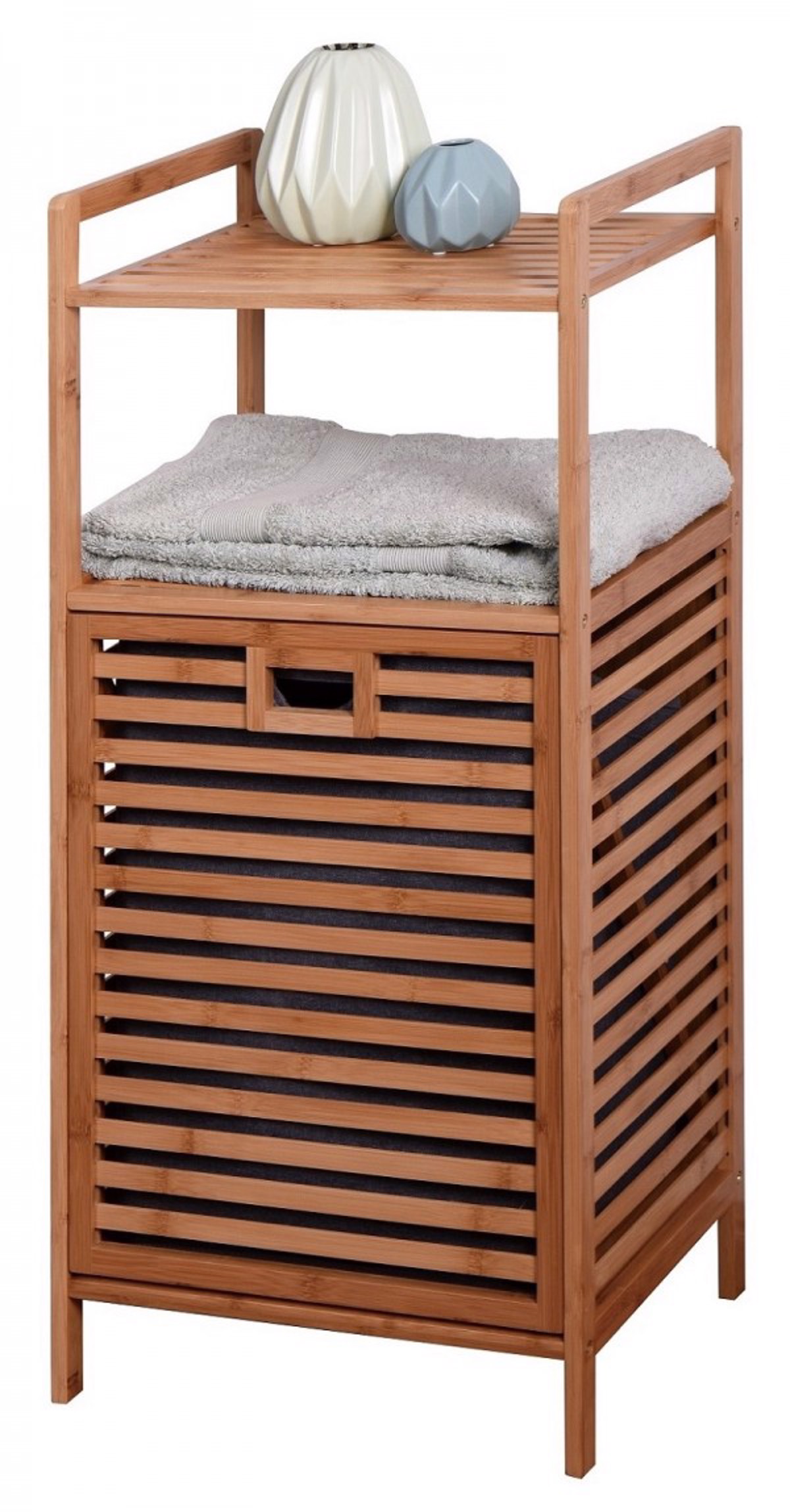 Max Home Xulini Rafiera me Kalathi Apluton Bampou Natural 44x33x96cm FNSJ218014