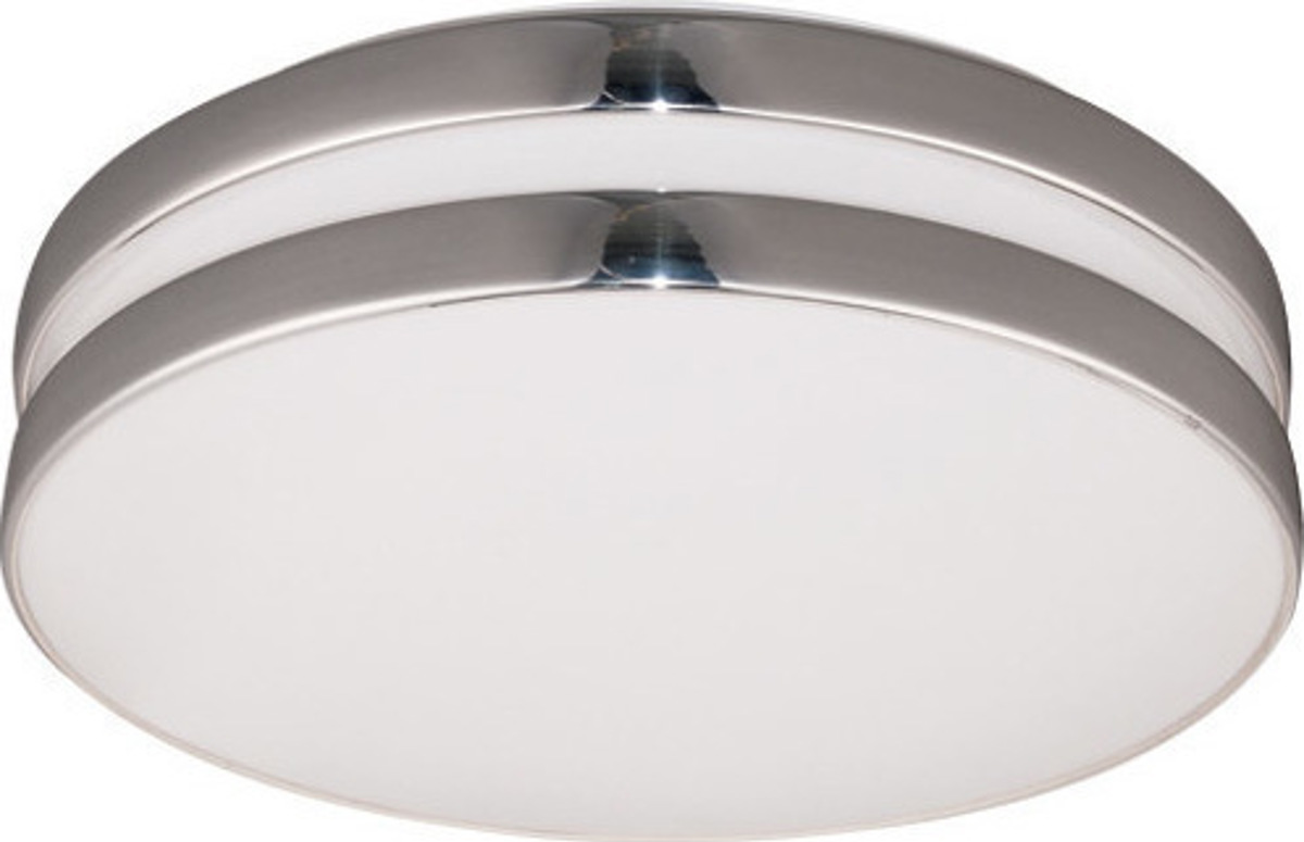 ACA Plafoniera Orofis Akruliki/Plastiki 'Gozo' Lefko/Xromio E27 40X40X9cm V284913C40CH