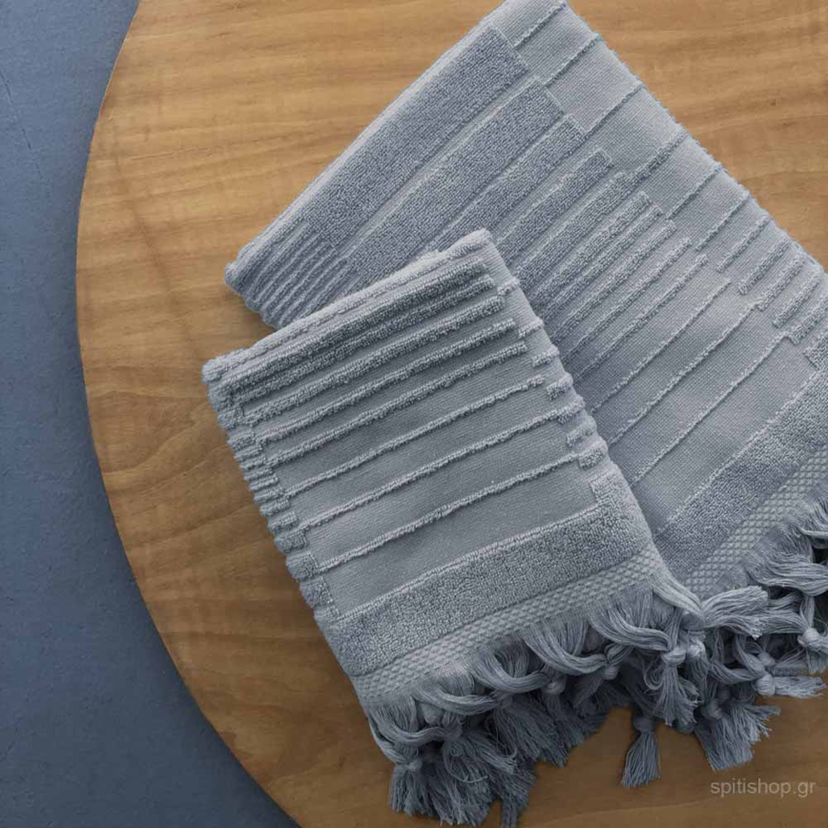 Palamaiki Petseta Loutrou Bath Towel Collection Collection 70X140 Baker Grey