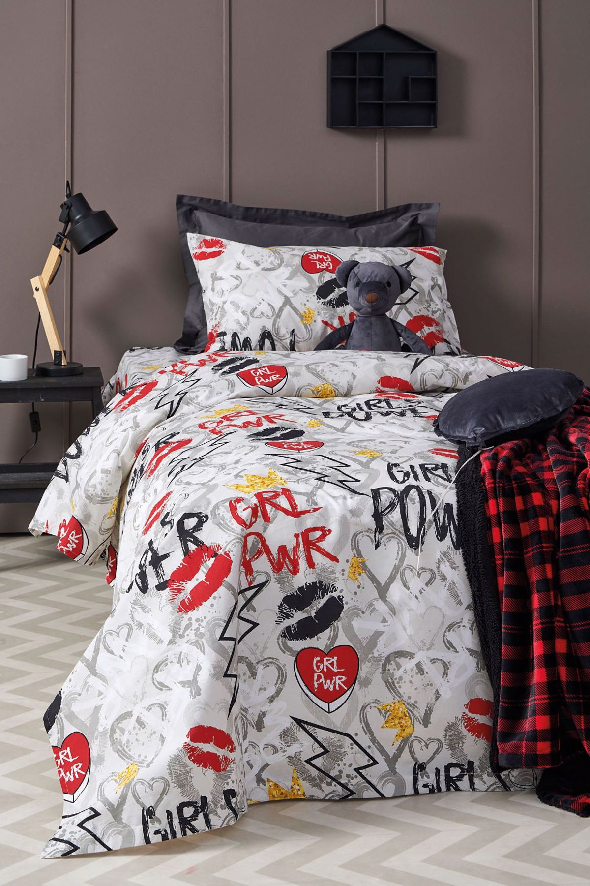 Palamaiki Set Sentonia Imidipla Me Lastixo TREND COLLECTION 160X260 TC920 Red