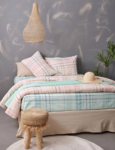 Palamaiki Σετ Σεντόνια Ημίδιπλα Χωρίς Λάστιχο Slim Collection 175X270 SC 407 Ροζ