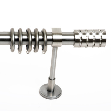 Κουρτινόξυλο Φ25 Inox spy.Raoulo Strass