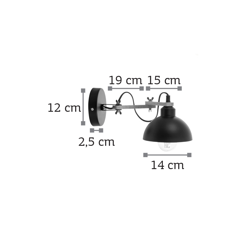 Inlight Aplika Toixoy Metalliki Mavri E27 43382