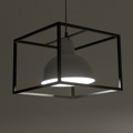 Inart Fotistiko Orofis Metalliko Mavro Lefko E27 37X37X27 3-10-650-0007