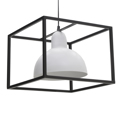 Inart Fotistiko Orofis Metalliko Mavro Lefko E27 37X37X27 3-10-650-0007