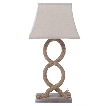 Inart Λάμπα Επιτραπέζια με Σχοινί Natural E27 32Χ20Χ65 3-15-219-0012