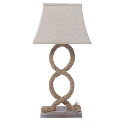 Inart Λάμπα Επιτραπέζια με Σχοινί Natural E27 32Χ20Χ65 3-15-219-0012