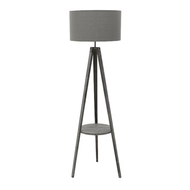 Inart Φωτιστικό Επιδαπέδιο Ξύλινο Αντικέ Γκρι Δ50Χ167 3-15-625-0008