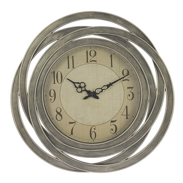 Ρολόι Τοίχου Πλαστικό Αντικέ Ασημί Δ-51 3-20-828-0063