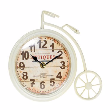 Inart Ρολόι Επιτραπέζιο Μεταλλικό Εκρού Ποδήλατο 26Χ5Χ23.5 3-20-977-0072