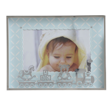 Inart Κορνίζα Επινικελωμένη Παιδική Τρενάκι Μπλε 20.5Χ2Χ16.5 3-30-056-1681
