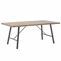 Inart Trapezaria Xulini Metalliki Mavro/Fusiko 190X90X78 3-50-188-0007