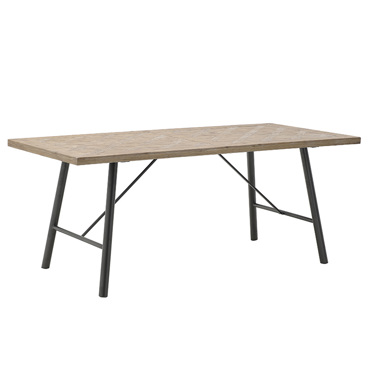 Inart Τραπεζαρία Ξύλινη Μεταλλική Μαύρο/Φυσικό 190Χ90Χ78 3-50-188-0007