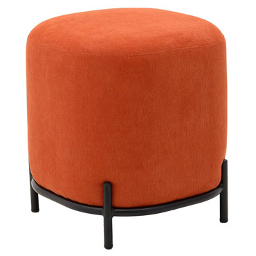 Inart Σκαμπώ Υφασμάτινο Μεταλλικά Ποδια Κοκκίνο Δ42Χ46 3-50-769-0010