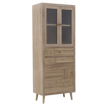 Inart Βιτρίνα Ξύλινη Natural 60Χ35Χ155 3-50-786-0007