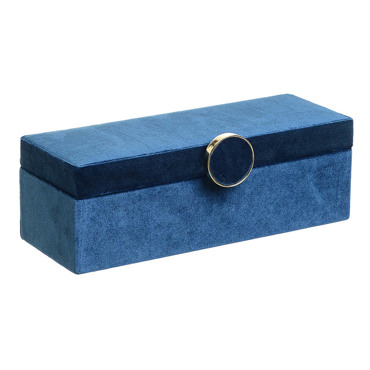 Inart Μπιζουτιέρα Βελούδινη Μπλε 28.5Χ10.5Χ10 3-70-008-0003