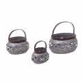 Inart Set ton 3 Kalathi Metalliko Ggri 31X25X17 3-70-324-0029
