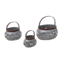 Inart Set ton 3 Kalathi Metalliko Ggri 31X25X17 3-70-324-0029