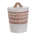 Inart Doxeio me Kapaki Keramiko Lefko Kafe 13X13X17 3-70-354-0032