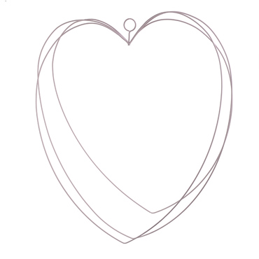 Inart Διακοσμητικό Τοίχου Καρδιά Μεταλλικό Ροζ 45Χ1Χ42 3-70-418-0007