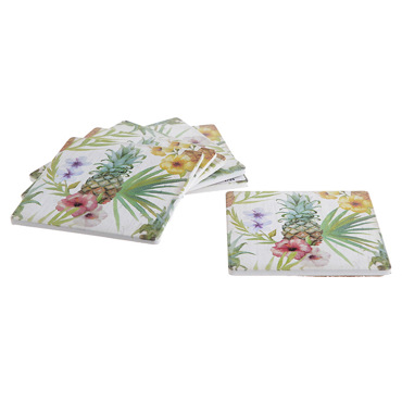 Inart Σετ των 6 Σουβέρ PL Ανανάς 10Χ10Χ4 3-70-623-0030