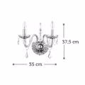 INLIGHT DIFOTI APLIKA TOIXOu GALINI ME KRuSTALLA E14 MELI 35x37.5cm 43391-2F