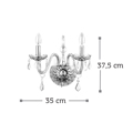 INLIGHT DIFOTI APLIKA TOIXOu GALINI ME KRuSTALLA E14 MELI 35x37.5cm 43391-2F