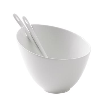 Λευκή Σαλατιέρα & Σετ Κουτάλες των 2 Τεμαχίων 20Χ20Χ17εκ WEM102 Espiel