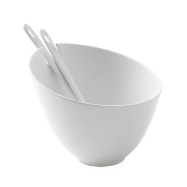 Λευκή Σαλατιέρα & Σετ Κουτάλες των 2 Τεμαχίων 20Χ20Χ17εκ WEM102 Espiel