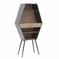 Inart Rafiera Boukalothiki Metalliki Xulini Mavri Natural 80X35X160 3-50-196-0030